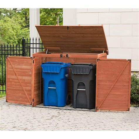 outdoor trash bin storage cabinet